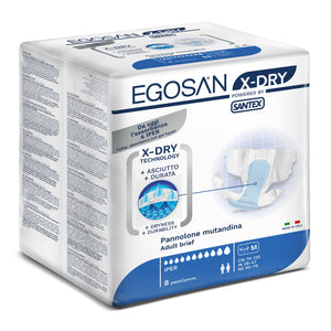EGOSAN NEW X-Dry 8 Hours+ Diaper Style Briefs with Tabs